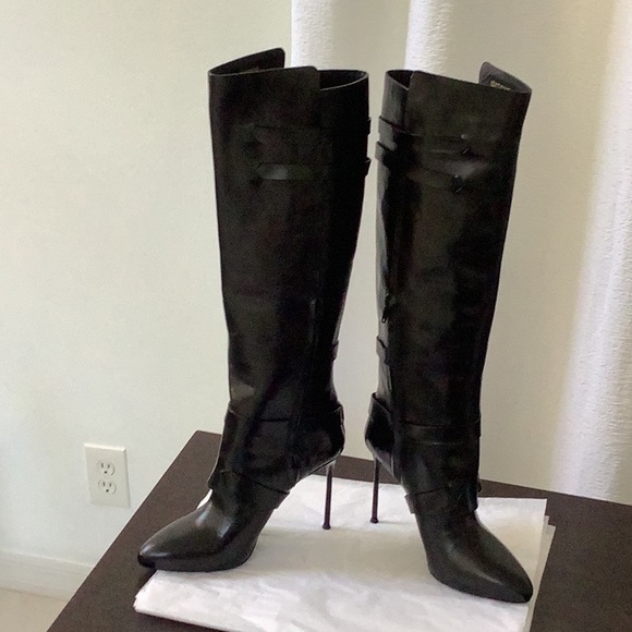 Roberto Cavalli high heels boots black leather s40 - Picture 3 of 5